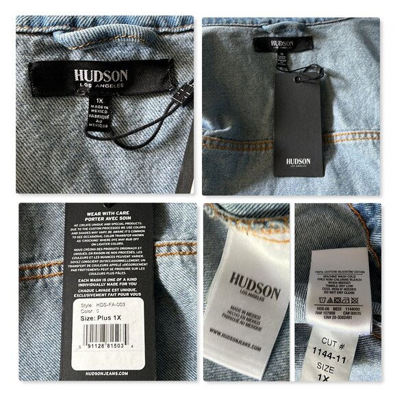 Hudson Jeans Denim Jacket Plus 1X NWT - Picture 5 of 6
